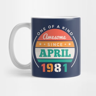 Retro Awesome Since April 1981 Birthday Vintage Bday 1981 Mug